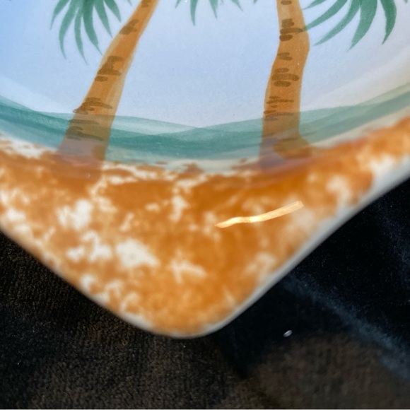 Banana Patch Studio Kauai Hawaii Art Pottery Bowl With Pour Spout  Palm Trees - Picture 4 of 13